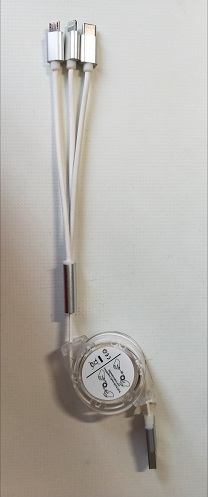 白色一拖三收纳数据线